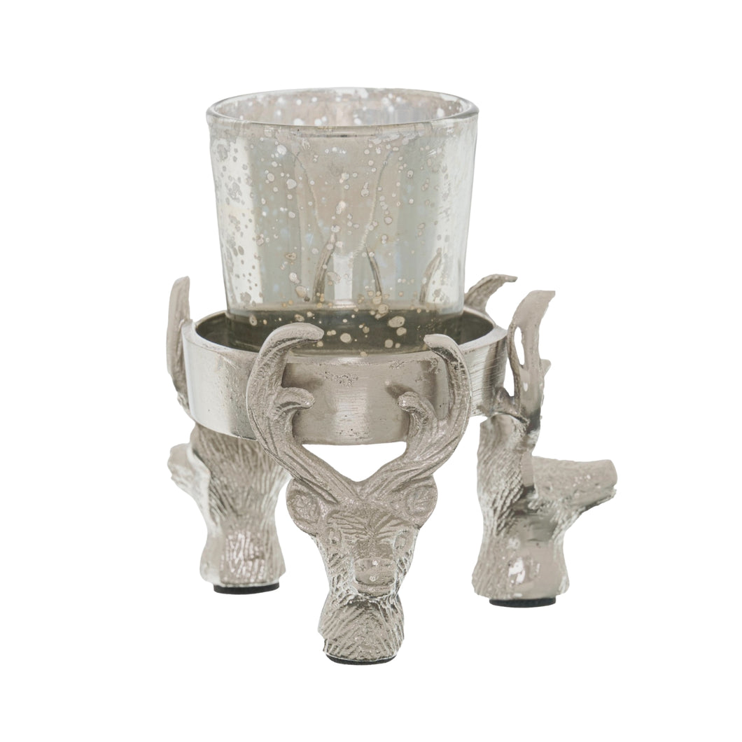 Silver Stag Tealight Holder