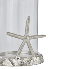 Load image into Gallery viewer, Silver Starfish Candle Hurricane Lantern
