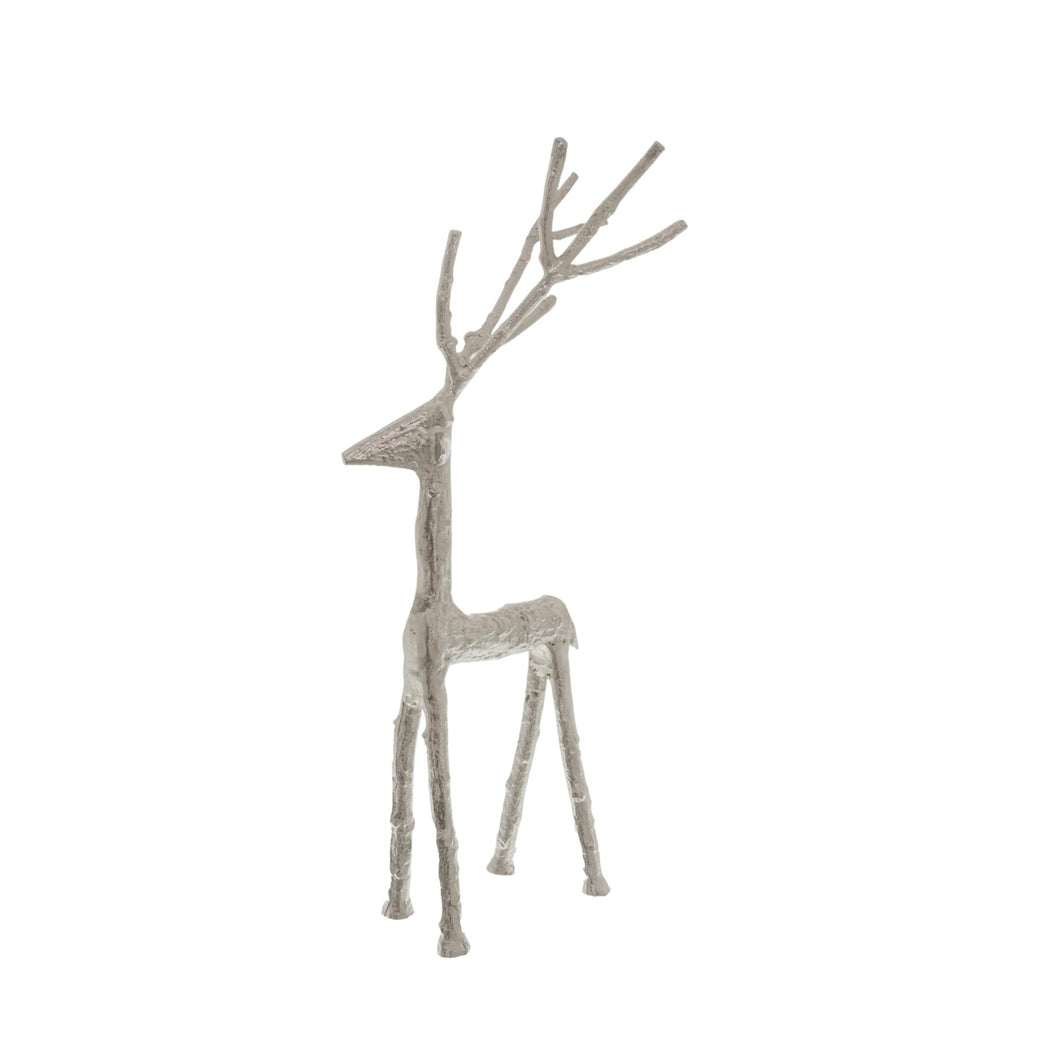Small Silver Standing Stag Ornament