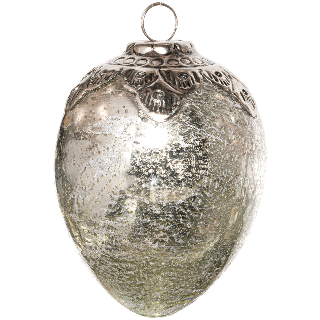 The Noel Collection Mercury Medium Oval Crested Bauble