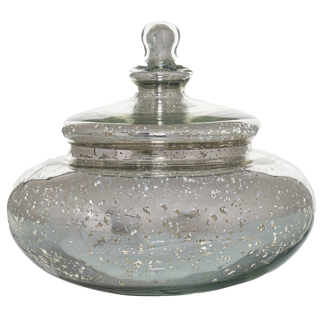 Large Silver Squat Trinket Jar