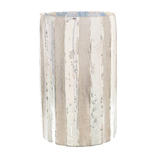 Load image into Gallery viewer, Large Silver And Grey Striped Candle Holder
