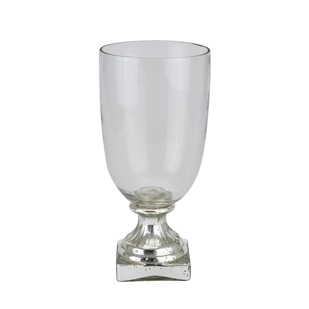 Silver Footed Hurricane Lamp