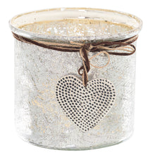 Load image into Gallery viewer, Murcury Hammered Heart Medium Candle Holder
