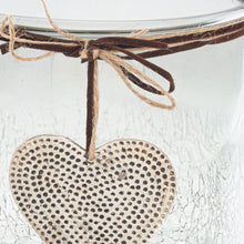 Load image into Gallery viewer, Smoked Midnight Crackled Heart Large Candle Holder
