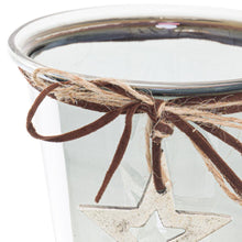 Load image into Gallery viewer, Smoked Midnight Hammered Star Small Candle Holder
