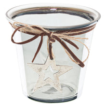 Load image into Gallery viewer, Smoked Midnight Hammered Star Small Candle Holder

