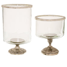 Load image into Gallery viewer, Silver Rim Hurricane Lamp
