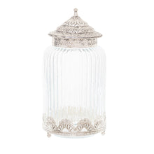 Load image into Gallery viewer, Decorative Silver Topped Large Trinket Jar
