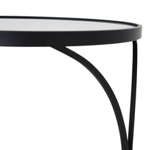Load image into Gallery viewer, Concaved Set Of Two Black Mirrored Side Tables
