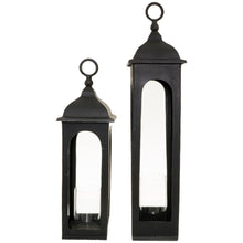 Load image into Gallery viewer, Farrah Collection Black Cast Tall Loop Top Lantern
