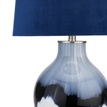 Load image into Gallery viewer, Ice Shadows Table Lamp With Navy Blue Lampshade
