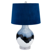 Load image into Gallery viewer, Ice Shadows Table Lamp With Navy Blue Lampshade
