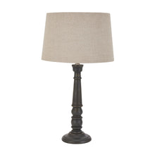 Load image into Gallery viewer, Delaney Grey Bead Candlestick Lamp With Linen Shade
