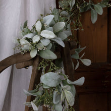 Load image into Gallery viewer, Winter Garland With Lambs Ear And Wax Flower
