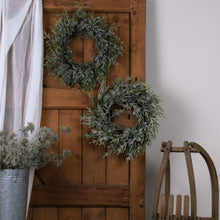 Load image into Gallery viewer, Frosted Pine Wreath With Pinecones
