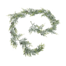 Load image into Gallery viewer, Frosted Pine Garland With Pinecones
