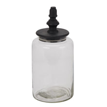 Load image into Gallery viewer, Black Finial Tall Glass Canister
