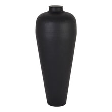 Load image into Gallery viewer, Matt Black Large Hammered Vase With Lid
