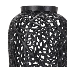 Load image into Gallery viewer, Black Cast Lattice Vase
