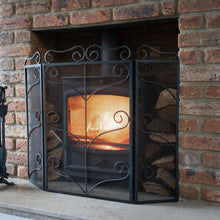 Load image into Gallery viewer, Heavy Large Black Ornate Fire Screen
